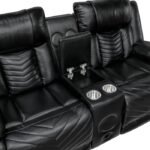 8457BLK-2PW Power Double Reclining Love Seat with Center Console, Wireless Speakers, LED and Charging Ports - Image 7