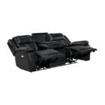 8457BLK-3PW Power Double Reclining Sofa with Center Drop-Down Cup Holders, Wireless Charger, Magazine Bag, LED and Charging Ports - Image 5