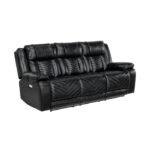 8457BLK-3PW Power Double Reclining Sofa with Center Drop-Down Cup Holders, Wireless Charger, Magazine Bag, LED and Charging Ports - Image 2