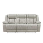 8457GRY-3PW Power Double Reclining Sofa with Center Drop-Down Cup Holders, Wireless Charger, Magazine Bag, LED and Charging Ports