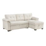 8477BEG*SC 2-Piece Reversible Sectional with Pull-out Bed, Reversible Chaise and Hidden Storage - Image 3