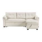 8477BEG*SC 2-Piece Reversible Sectional with Pull-out Bed, Reversible Chaise and Hidden Storage