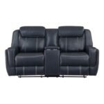 8516BU-2 Double Reclining Love Seat with Center Console, Receptacles and USB Ports