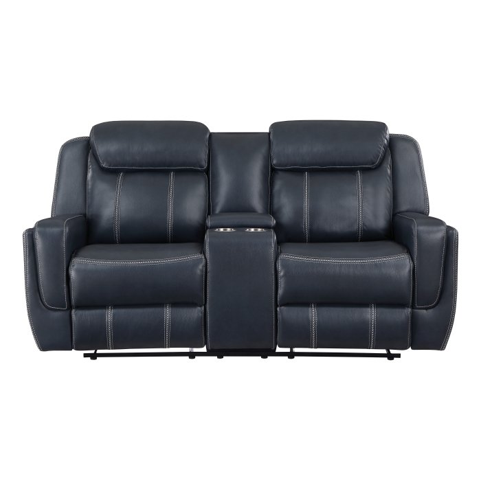 8516BU-2_noBG_f__l.jpg 8516BU-2 Double Reclining Love Seat with Center Console, Receptacles and USB Ports - Image 1
