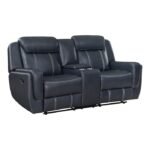 8516BU-2 Double Reclining Love Seat with Center Console, Receptacles and USB Ports - Image 2