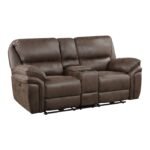 8517BRW-2PW Power Double Reclining Love Seat with Center Console - Image 2