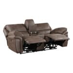 8517BRW-2PW Power Double Reclining Love Seat with Center Console - Image 4