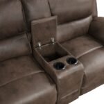 8517BRW-2PW Power Double Reclining Love Seat with Center Console - Image 5