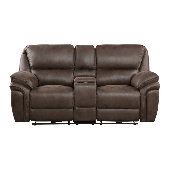 8517BRW-2PW_noB__l.jpg 8517BRW-2PW Power Double Reclining Love Seat with Center Console - Image 1