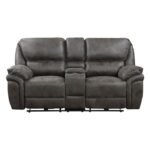 8517GRY-2PW Power Double Reclining Love Seat with Center Console