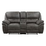 8517GRY-2 Double Reclining Love Seat with Center Console