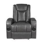 8522GRY-1PW Power Reclining Chair with Wireless Charger, Cooling Cup-Holder, Storage Arms, Speakers, LED Light and USB port