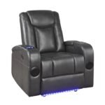 8522GRY-1PW Power Reclining Chair with Wireless Charger, Cooling Cup-Holder, Storage Arms, Speakers, LED Light and USB port - Image 8