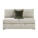 8548-2ACL Convertible Armless 2-Seater with Pull-out Bed and Click Motion Back