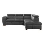 8567GY*SC 2-Piece Sectional with Pull-out Bed and Right Chaise with Hidden Storage, Adjustable Headrests - Image 2