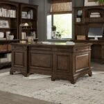 HARTSHILL 72-INCH 7-DRAWER EXECUTIVE DESK BURNISHED OAK - Image 2