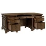HARTSHILL 72-INCH 7-DRAWER EXECUTIVE DESK BURNISHED OAK - Image 3