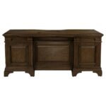 HARTSHILL 72-INCH 7-DRAWER EXECUTIVE DESK BURNISHED OAK - Image 7