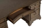 HARTSHILL 72-INCH 7-DRAWER EXECUTIVE DESK BURNISHED OAK - Image 10