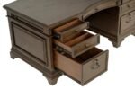 HARTSHILL 72-INCH 7-DRAWER EXECUTIVE DESK BURNISHED OAK - Image 11