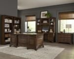 HARTSHILL 72-INCH 7-DRAWER EXECUTIVE DESK BURNISHED OAK - Image 14