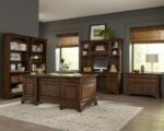 HARTSHILL 66-INCH 5-DRAWER CREDENZA OFFICE DESK BURNISH OAK - Image 17