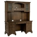 HARTSHILL 66-INCH 5-DRAWER CREDENZA WITH HUTCH BURNISHED OAK