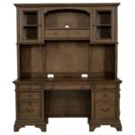 HARTSHILL 66-INCH 5-DRAWER CREDENZA WITH HUTCH BURNISHED OAK - Image 4