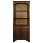 HARTSHILL 78-INCH 3-SHELF CABINET BOOKCASE BURNISHED OAK - Image 4