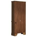 HARTSHILL 78-INCH 3-SHELF CABINET BOOKCASE BURNISHED OAK - Image 6