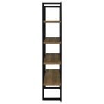 DANBROOK 71-INCH 4-SHELF BOOKSHELF BLACK AND AGED WALNUT - Image 5