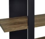 DANBROOK 71-INCH 4-SHELF BOOKSHELF BLACK AND AGED WALNUT - Image 9