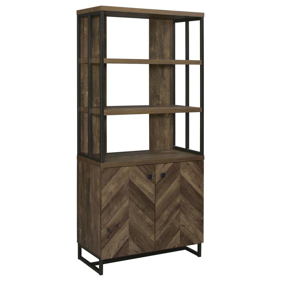 882093_02x900.jpg MILLBROOK 71-INCH 2-DOOR STORAGE BOOKSHELF RUSTIC OAK - Image 1