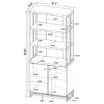 MILLBROOK 71-INCH 2-DOOR STORAGE BOOKSHELF RUSTIC OAK - Image 7