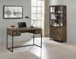 MILLBROOK 71-INCH 2-DOOR STORAGE BOOKSHELF RUSTIC OAK - Image 8