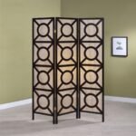 VULCAN 3 PANEL ROOM DIVIDER FOLDING SHOJI SCREEN CAPPUCCINO - Image 2