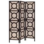 VULCAN 3 PANEL ROOM DIVIDER FOLDING SHOJI SCREEN CAPPUCCINO