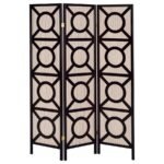 VULCAN 3 PANEL ROOM DIVIDER FOLDING SHOJI SCREEN CAPPUCCINO - Image 3