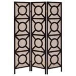 VULCAN 3 PANEL ROOM DIVIDER FOLDING SHOJI SCREEN CAPPUCCINO - Image 4