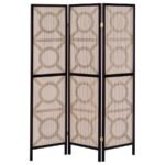 VULCAN 3 PANEL ROOM DIVIDER FOLDING SHOJI SCREEN CAPPUCCINO - Image 5