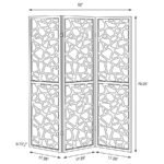 NAILAN 3-PANEL ROOM DIVIDER FOLDING SCREEN BLACK OPEN MOSAIC - Image 6