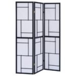 DAMIS 3-PANEL ROOM DIVIDER FOLDING SHOJI SCREEN BLACK