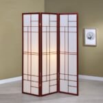 KATERINA 3-PANEL ROOM DIVIDER FOLDING SHOJI SCREEN CHERRY - Image 2