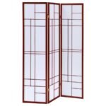 KATERINA 3-PANEL ROOM DIVIDER FOLDING SHOJI SCREEN CHERRY