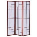 KATERINA 3-PANEL ROOM DIVIDER FOLDING SHOJI SCREEN CHERRY - Image 4