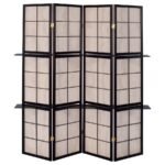 IGGY 4-PANEL ROOM DIVIDER FOLDING SHOJI SCREEN CAPPUCCINO - Image 3