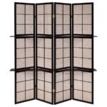 IGGY 4-PANEL ROOM DIVIDER FOLDING SHOJI SCREEN CAPPUCCINO - Image 4