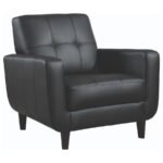 AARON UPHOLSTERED TRACK ARM TUFTED ACCENT CHAIR BLACK