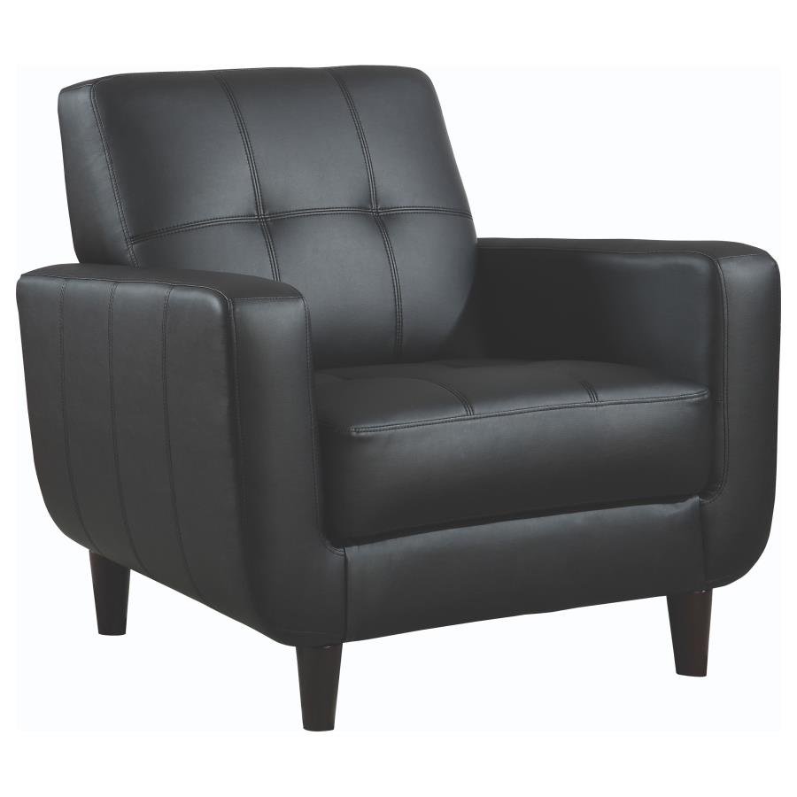 900204_02x900.jpg AARON UPHOLSTERED TRACK ARM TUFTED ACCENT CHAIR BLACK - Image 1