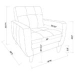 AARON UPHOLSTERED TRACK ARM TUFTED ACCENT CHAIR BLACK - Image 4